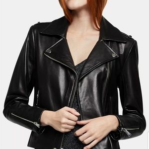 BCBGENERATION genuine leather motto jacket xs